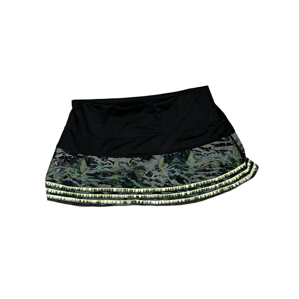 Lucky In Love  Black‎ Neon Yellow Design Tennis Skirt Skort Women's Size XL 16